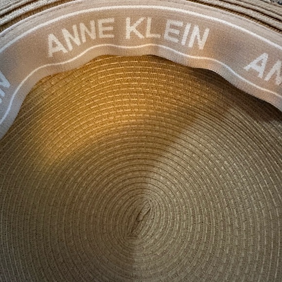 Anne Klein Tan Wide-Brimmed Sun Hat with Pom-Pom Trim - Picture 3 of 7